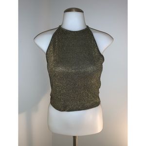 Shimmery Gold Crop Top